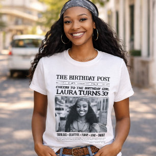 Camisa de Jornal Personalizado, Aniversário Divert
