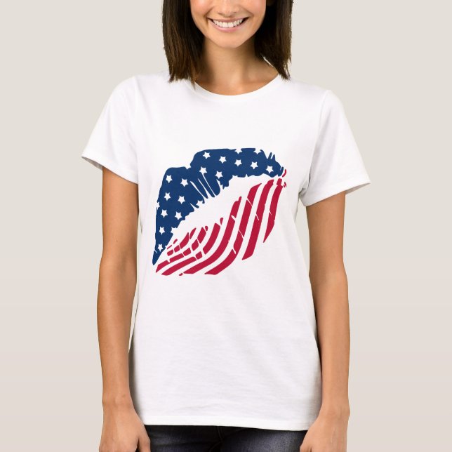 Camisa de Lábios Vermelhos e Azuis (Frente)