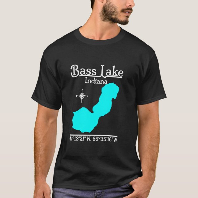 Camisa de Leve Longa do Bass Lake Indiana (Frente)