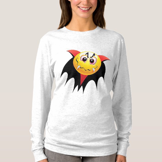 Camisa de Leve Longa do Vampiro do Halloween (Frente)