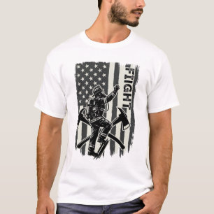 Camisa de luta vintage do bombeiro com design de b