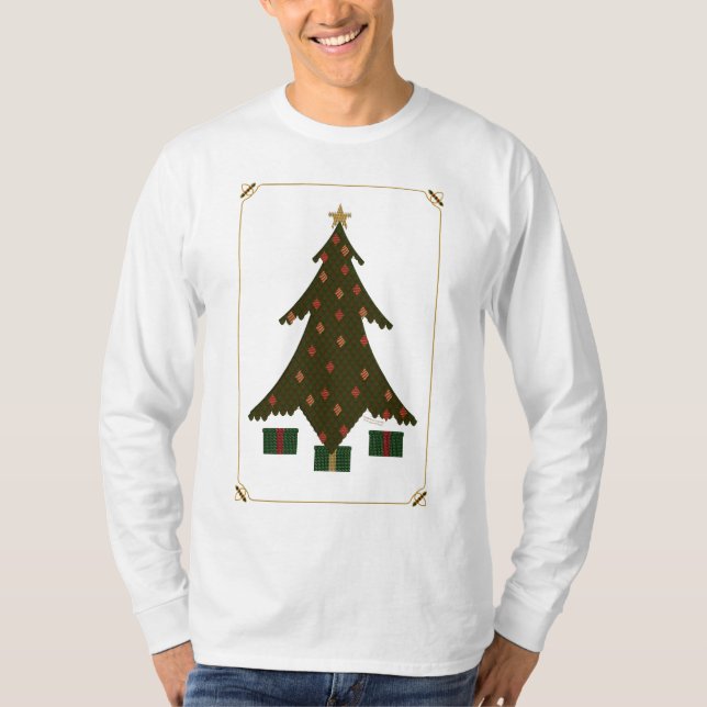 Camisa de luz masculina de Natal colada (Frente)