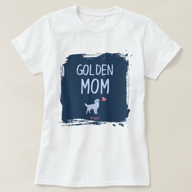 Camisa de mãe de Golden Retriever com nome persona (Frente do Design)