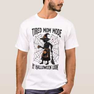 Camisa de Mãe de Halloween Fantasia Cansada Gráfic