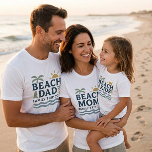 Camisa de Mãe de Praia Camisa de Férias em Família
