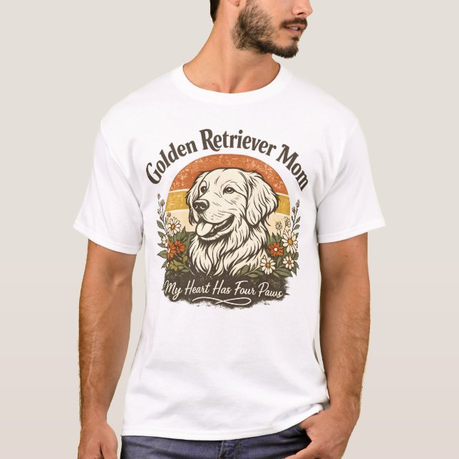 Camisa de Mãe do Golden Retriever com Flor Silvest (Frente)