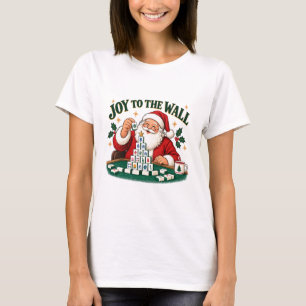 Camisa de Mahjong do Papai Noel Alegria na Parede