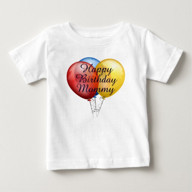 Camisa de Mamãe Feliz de Aniversário Personalizada (Frente)