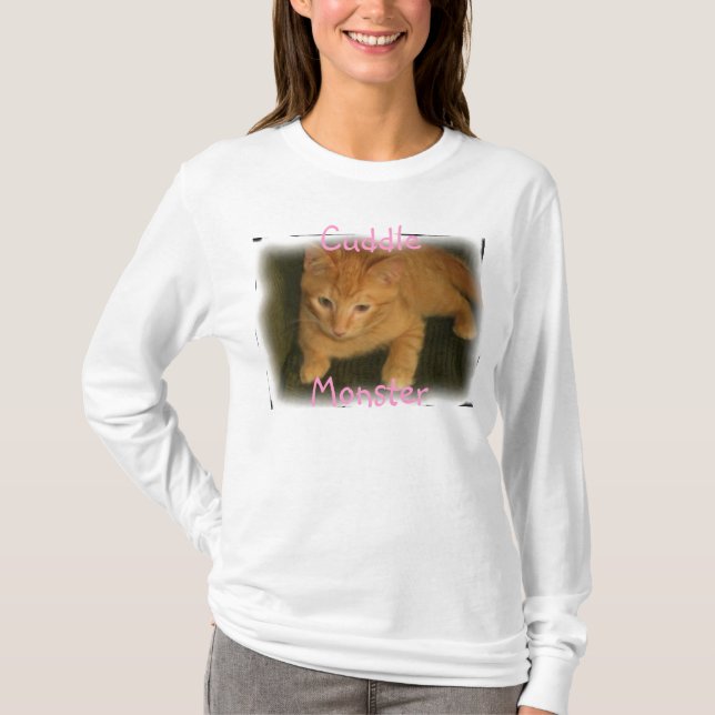 Camisa de manga comprida das mulheres do gatinho " (Frente)