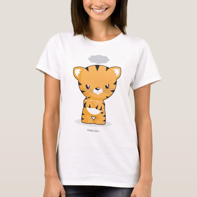 Camisa de manga comprida de garotinha irritada (Frente)