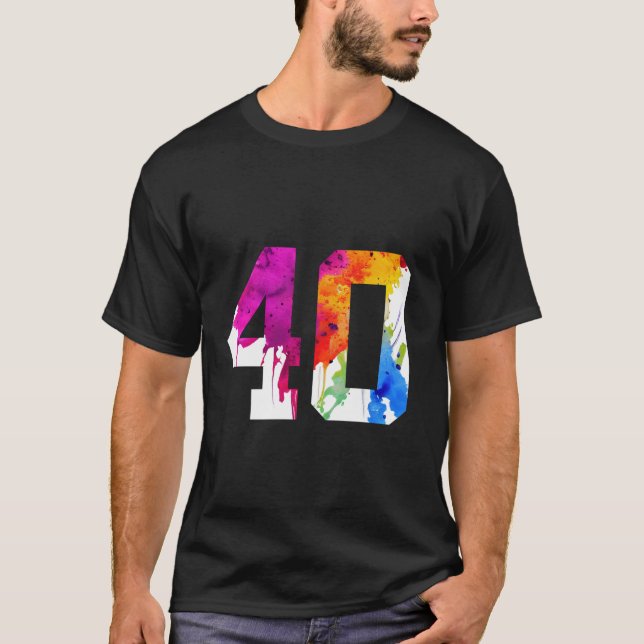 Camisa de manga de ANIVERSÁRIO DE 40 ANOS de compr (Frente)