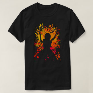 Camisa de Manga do Anime do Splatter da pintura de