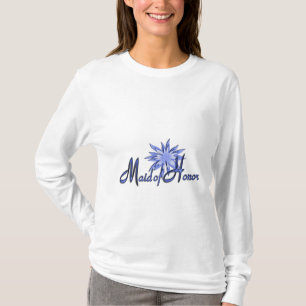 Camisa de manga longa azul personalizada madrinha