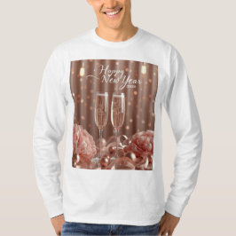 camisa de manga longa brilho champanhe ano novo