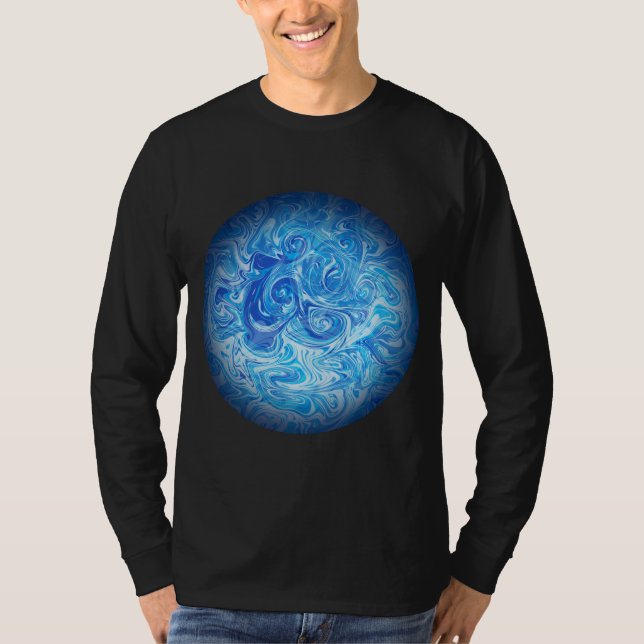 Camisa de Manga Longa Calm Tide Fluid Art (Frente)