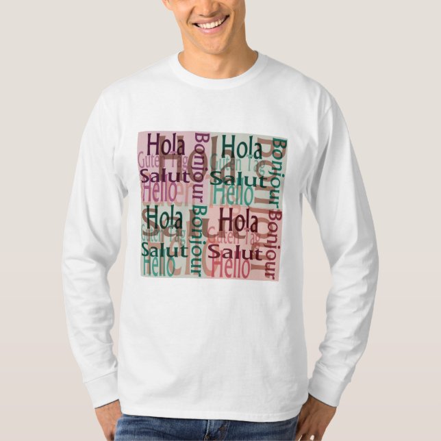 Camisa de manga longa casual para homens (Frente)