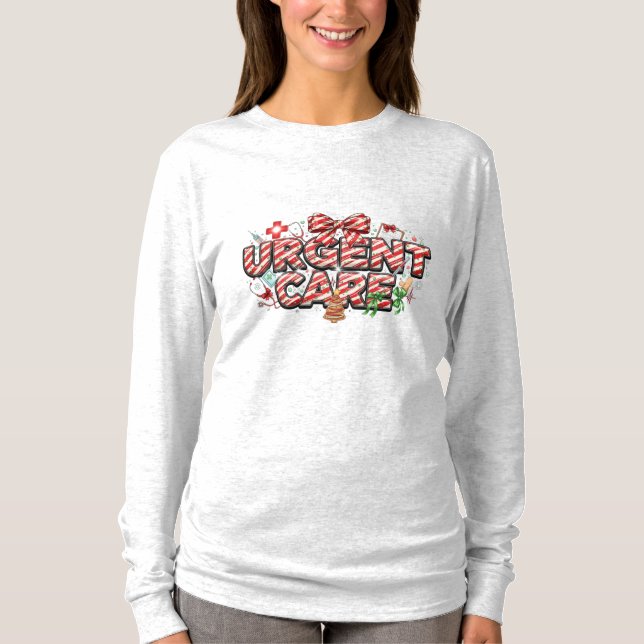 Camisa de Manga Longa Christmas Urgent Care  (Frente)
