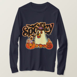 Camisa de manga longa com abóbora de fantasma assu