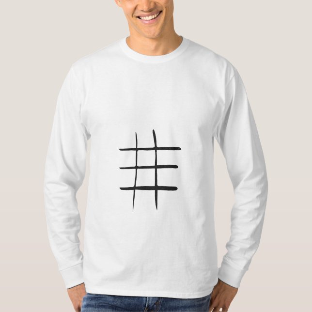 Camisa de Manga Longa com Design de Grade Moderna  (Frente)