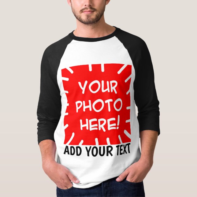 Camisa de manga longa com foto e texto personaliza (Frente)