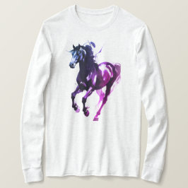 Camisa de manga longa com pintura de cavalo