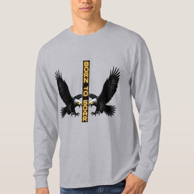 Camisa de Manga Longa Cyberpunk Glitch Eagle (Frente)