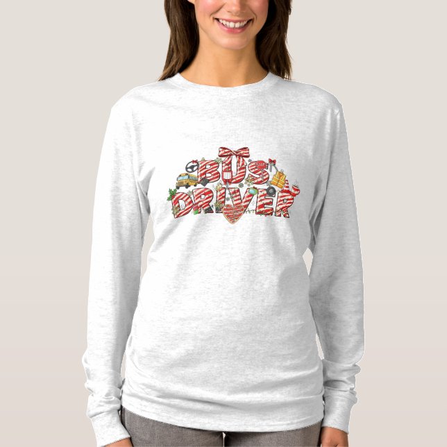 Camisa de Manga Longa de Natal para Motorista de Ô (Frente)
