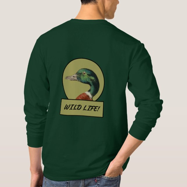 Camisa de manga longa verde floresta cabeça de pat (Verso)
