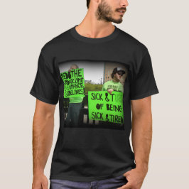 Camisa de manifestantes de conscientização sobre d