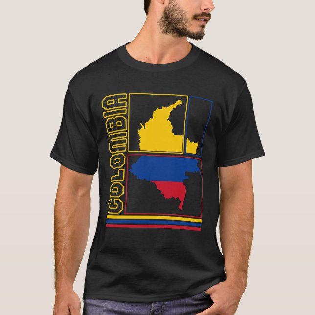 Camisa De Mapa Colômbia, Chá Colômbia, Presente Pa (Frente)