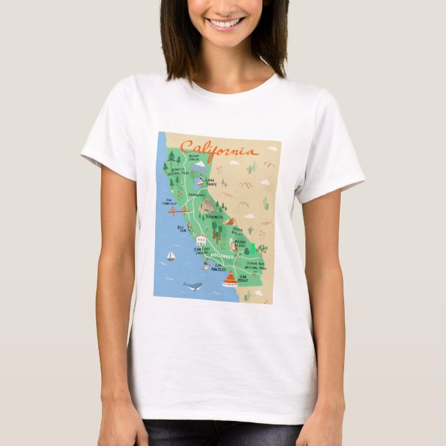 Camisa de Mapa da Califórnia (Frente)