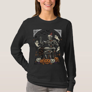 Camisa de máquina de costura de esqueleto de Hallo