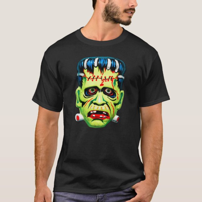 Camisa de Máscara Verde Monstro Adorável (Frente)