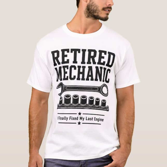 Camisa de Mecânico Aposentado - Finalmente Consert (Frente)