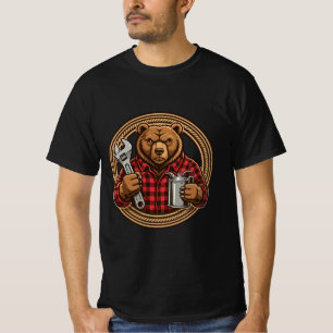 Camisa de Mecânico de Urso - Grizzly Garage Wrench