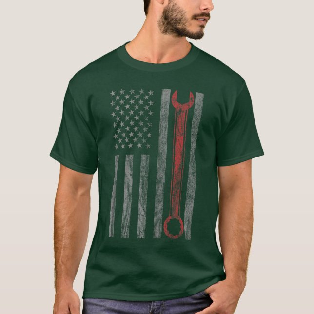 Camisa de Mecânico Vintage Distressed USA Fla (Frente)