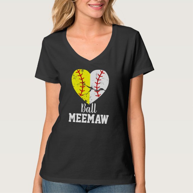 Camisa de Meemaw de Softball e Baseball (Frente)