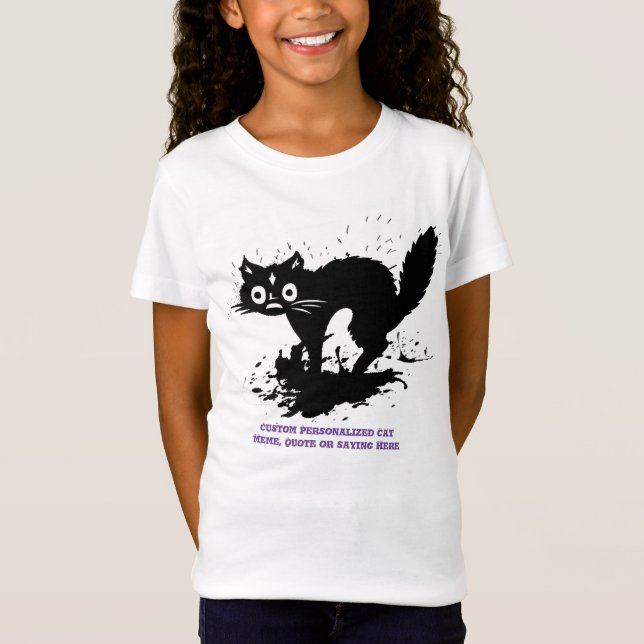 Camisa de Meme de Gato Personalizável, Adultos e C (Frente)