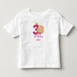 Camisa de Menina de 3 Anos – Design de Coroa e Laç