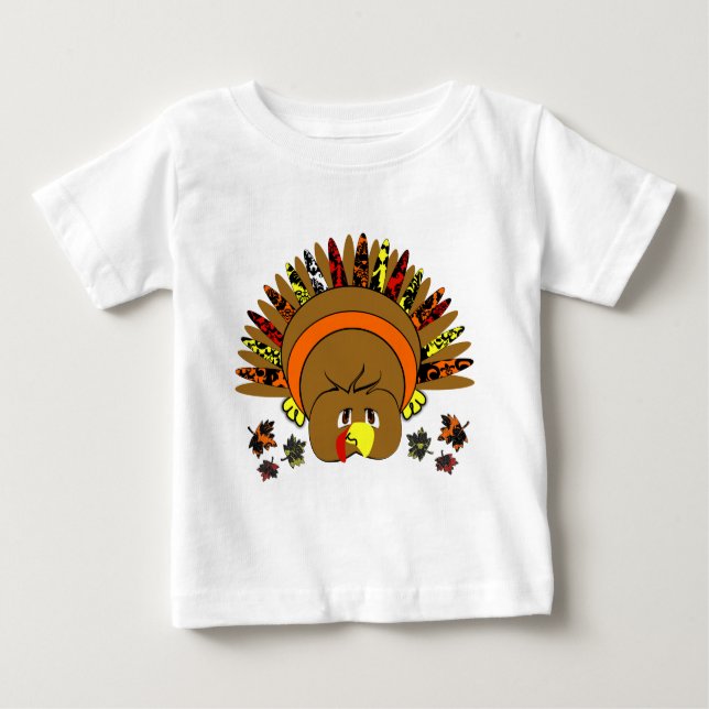 Camisa de Menina Dia de Ação de Graças Peru Fofa (Frente)