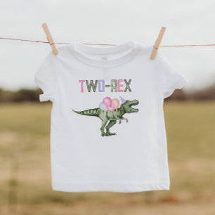 Camisa de Menina Dinossauro Dois-Rex