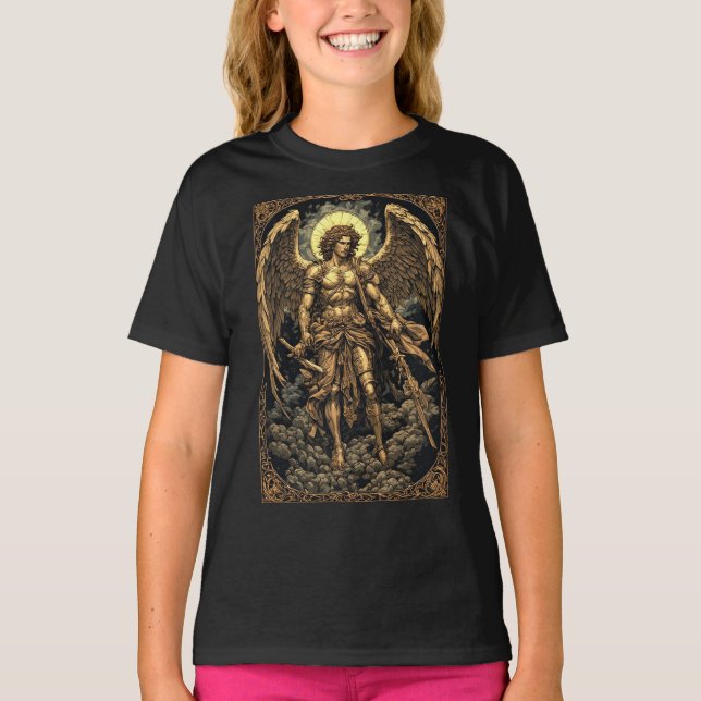 Camisa de menina do Santo Miguel Dourado (Frente)