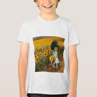 Camisa de Menina Tamanho L Campo de Girassóis I