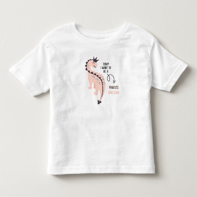 Camisa de Meninas Princesa Dinossauro Engraçado co (Frente)