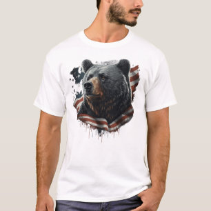 Camisa de Miau de Gato de Urso Patriótico