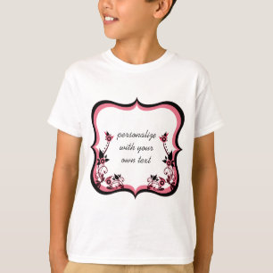 Camisa de moça de quadro floral, rosa