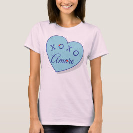 Camisa de moda Amore XOXO Dia dos Namorados