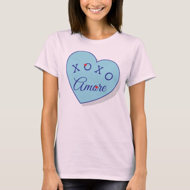 Camisa de moda Amore XOXO Dia dos Namorados (Frente)