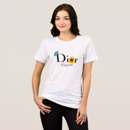 Camisa de Moda Dior com Borboleta e Girassol