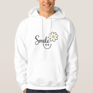 Camisa de Moletom Adulto Smile Sunflower Line Art 